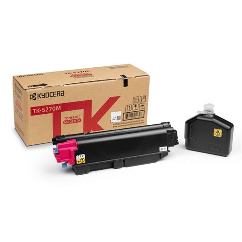 KYOCERA TK-5270M. Colour toner page yield: 6000 pages Printing colours: Magenta Quantity per pack: 1 pc(s)