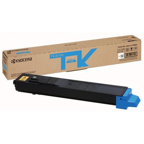KYOCERA TK-8115C. Colour toner page yield: 6000 pages Printing colours: Cyan Quantity per pack: 1 pc(s)