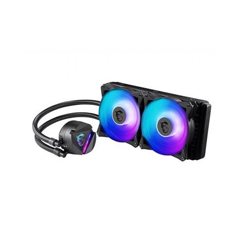 MSI MAG CORELIQUID 240R V2 Liquid CPU Cooler '240mm Radiator 2x 120mm ARGB PWM Fan ARGB lighting Center Supported Compatible with Intel and AMD Platforms Latest LGA 1700 ready'