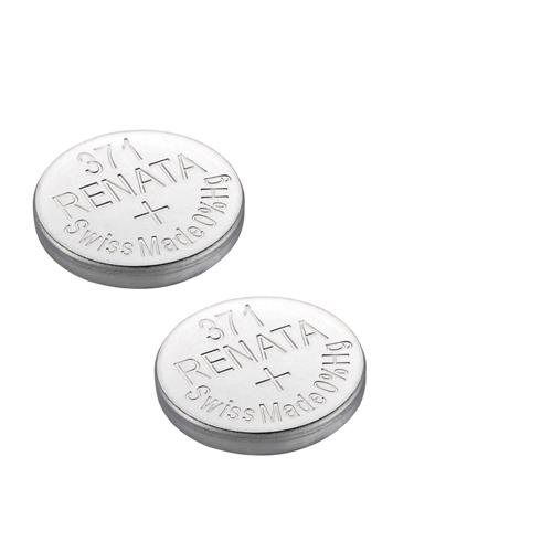 Bundle of 2 x Renata 371 Watch Battery 1.55v SR920SW + Quzo Belgian Chocolate - Official Renata Watch Batteries