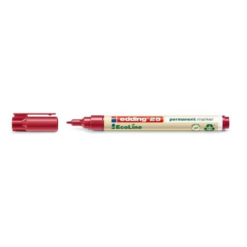 Photos - Felt Tip Pen Edding 25 EcoLine permanent marker Bullet tip Red 4-25002 