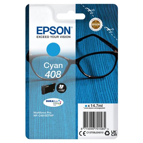 Epson 408 Spectacles DURABrite Ultra Single Cyan Ink