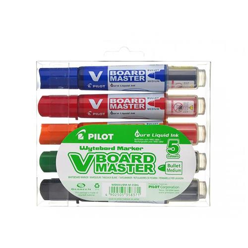 Photos - Felt Tip Pen Pilot V-Board Master marker 5 pc(s) Bullet tip Black Blue Green Orange Red 