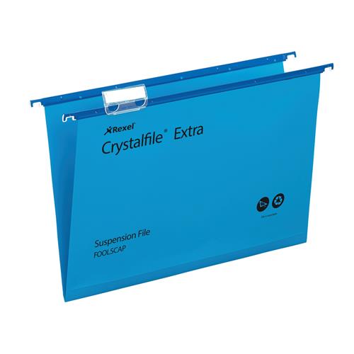 Photos - File Folder / Lever Arch File Rexel Crystalfile Extra Foolscap Suspension File 15mm Blue (25) 70630 