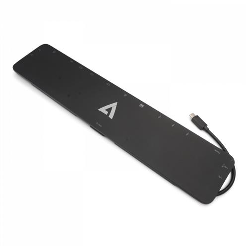 V7 DOCKUCPT01 Docking USB 3.2 Gen 1 (3.1 Gen 1) Type-C Black 1 Gbit/s Kensington Acrylonitrile butadiene styrene (ABS)