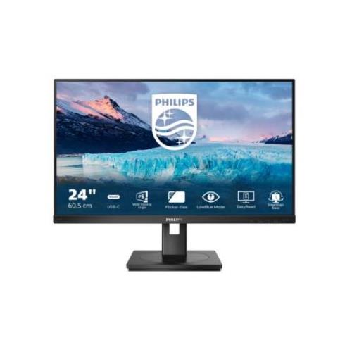 Philips S Line 243S1/00 computer monitor 60.5 cm (23.8") 1920 x 1080 pixels Full HD LCD Black