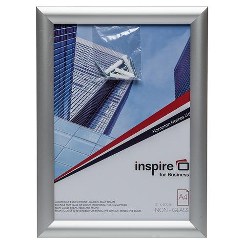 Photo Album Co Inspire For Business Certificate/Photo Snap Frame A4 Aluminium Frame Plastic Front Silver - Snapa4s