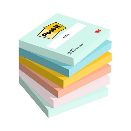 Photos - Office Paper Post-it 654-6-BEA note paper Square Blue Green Orange Pink Yellow 100 sheets Self-adhesive 7100259201 
