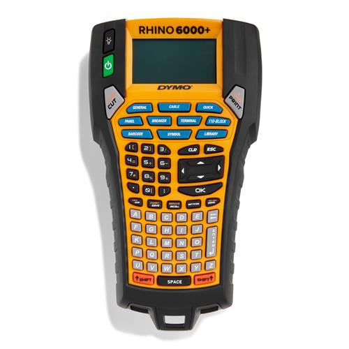 DYMO Rhino 6000+ Industrial Label Maker | Computer Connected Label Printer with Hard Carry Case | Includes 1 Vinyl Tape Cassette1 Flexible Nylon Tape Cassette and Rechargeable Lithium Ion Battery