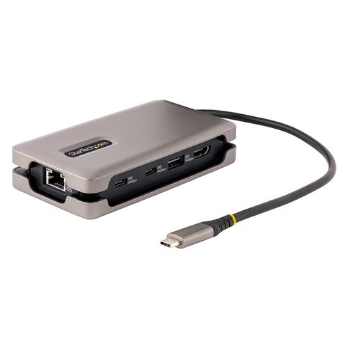 Image of StarTech.com USB-C Multiport Adapter 4K 60Hz HDMI 2.0b HDR USB 3.2 Gen 2 10Gbps Hub (2xUSB-C 1xUSB-A) 100W PD Pass-Through Mini Travel Dock 12"/30cm Cable Laptop Docking Station