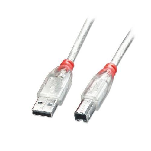 Photos - Cable (video, audio, USB) Lindy 3m USB 2.0 Cable - Type A To B Transparent 41754 
