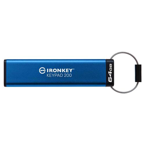 Kingston Technology IronKey 64GB Keypad 200 FIPS 140-3 Lvl 3 AES-256 Hardware Encrypted