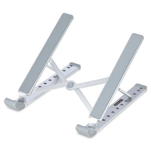 StarTech.com Foldable Laptop Riser Stand Portable Height Adjustable Ergonomic Laptop Stand Ventilated Aluminum Frame Supports 22lb (10Kg) Tilt/Raised/Angled Laptop/Tablet Stand Collapsible Design