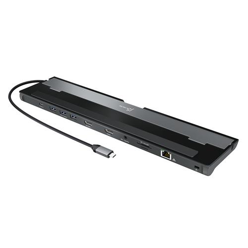 j5create JCD542-N USB-C Dual HDMI Docking Station includes 2x HDMI ports and 4x USB ports Grey & Black USB 3.2 Gen 1 (3.1 Gen 1) Type-C 100 W 101001000 Mbit/s Black Grey MicroSD (TransFlash) SD 4K Ultra HD