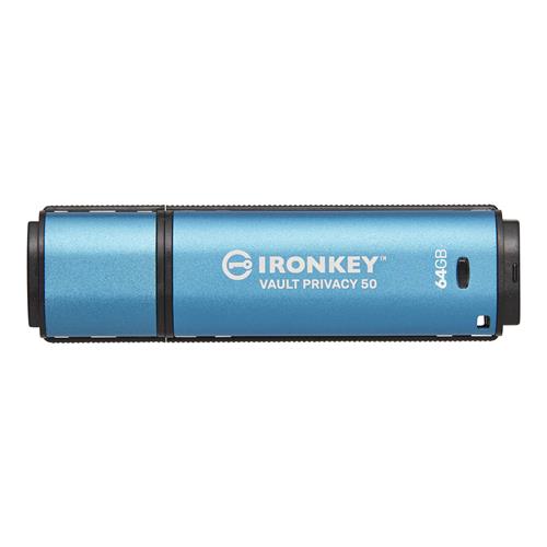 Kingston Technology IronKey 64GB Vault Privacy 50 AES-256 Encrypted FIPS 197