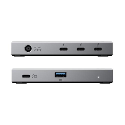 ALOGIC TB4H3TB interface hub Thunderbolt 4 40000 Mbit/s Black Grey