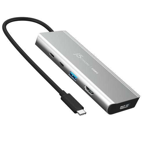 j5create JCD401 USB4 Dual 4K Multi-Port Hub Silver