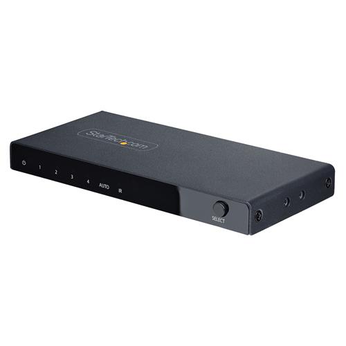 StarTech.com 4-Port 8K HDMI Switch HDMI 2.1 Switcher 4K 120Hz HDR10+ 8K 60Hz UHD HDMI Switch 4 In 1 Out Auto/Manual Source Switching Power Adapter and Remote Included