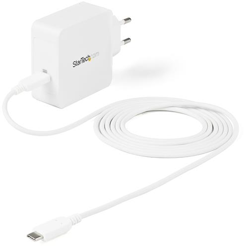 StarTech.com USB C Wall Charger - USB C Laptop Charger 60W PD - 6ft/2m Cable - Universal Compact Type C Power Adapter - Dell XPS/Lenovo X1 Carbon/HP EliteBook/MacBook - USB IF/CE Certified Indoor AC 20 V White