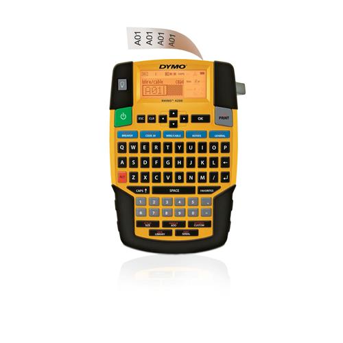 DYMO RHINO 4200 Industrial Label Maker | QWERTY Keyboard & Time-Saving Hot Keys | Durable Label Printer for Job Sites and Heavy-Duty Labelling Jobs