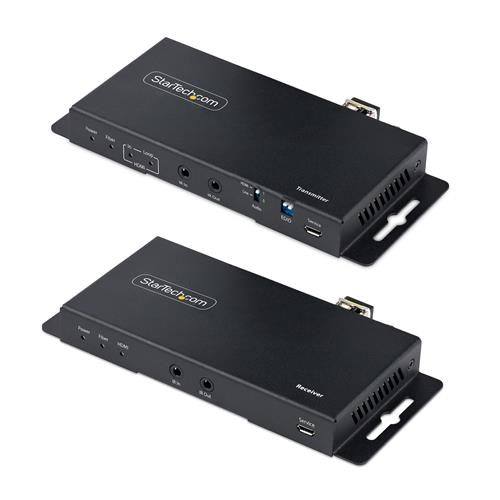 StarTech.com 4K HDMI over Fiber Extender Kit 4K 60Hz up to 3300ft/1km (Single Mode) or 1000ft/300m (Multimode) LC Fiber Optic HDR HDCP 3.5mm Audio/RS232/IR Extender Transmitter and Receiver Kit