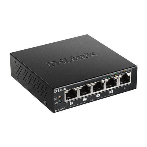 D-Link 5-Port Desktop Gigabit PoE+ Switch Unmanaged L2 Gigabit Ethernet (10/100/1000) Full duplex Power over Ethernet (PoE) Wall mountable