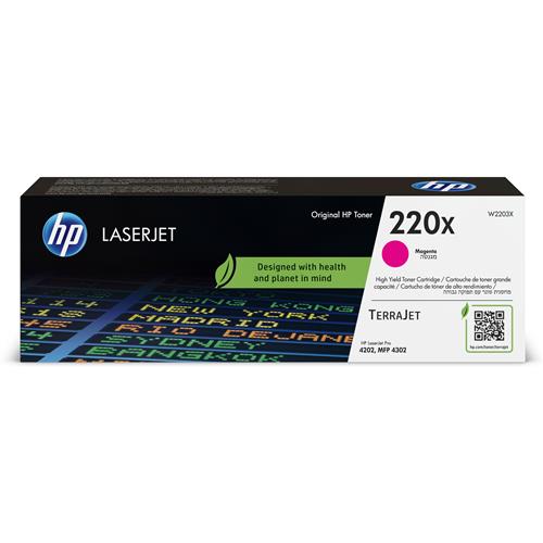 HP 220X Magenta Original LaserJet Toner Cartridge. Colour toner page yield: 5500 pages Printing colours: Magenta Quantity per pack: 1 pc(s)