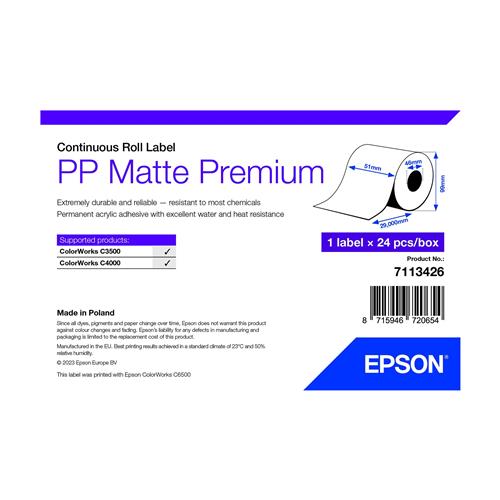 Epson PP Matte Label Premium Continuous Roll 51mm x 29m