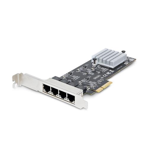 StarTech.com 4-Port 2.5Gbps NBASE-T PCIe Network Card Intel I225-V Quad-Port Computer Network Card Multi-Gigabit NIC PCI Express Server LAN Card Desktop Ethernet Interface