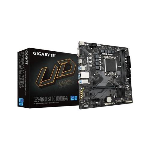 GIGABYTE B760M H DDR4 Motherboard - Supports Intel Core 14th Gen CPUs 6+1+1 Phases Digital VRM up to 3200MHz DDR4 (OC) 2xPCIe 4.0 M.2 GbE LAN USB 3.2 Gen1