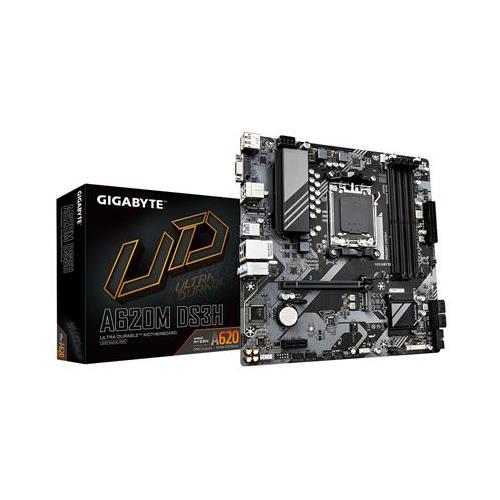 GIGABYTE A620M DS3H Motherboard - Supports AMD Ryzen 8000 CPUs 5+2+2 Phases Digital VRM up to 7600MHz DDR5 (OC) 1xPCIe 4.0 M.2 GbE