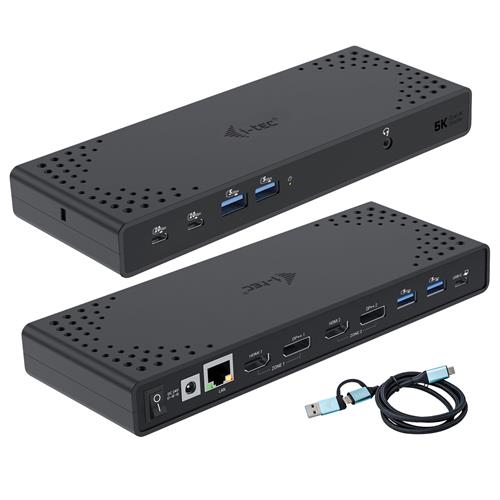 i-tec USB 3.0 / USB-C / Thunderbolt 3 Dual Display Docking Station Gen2 + Power Delivery 100W Wired USB 3.2 Gen 1 (3.1 Gen 1) Type-C 100 W 101001000 Mbit/s Black 10 Gbit/s