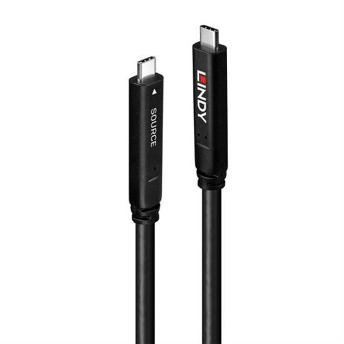 Photos - Ethernet Cable Lindy 10m USB 3.2 Gen 1 and DP 1.4 Type C Hybrid Cable 43333 