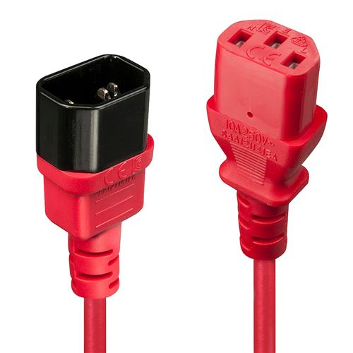 Lindy 1m IEC Extension Cable Red