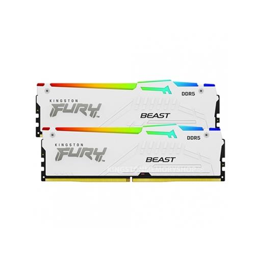 Kingston Technology FURY Beast 32GB 5600MT/s DDR5 CL36 DIMM (Kit of 2) White RGB EXPO