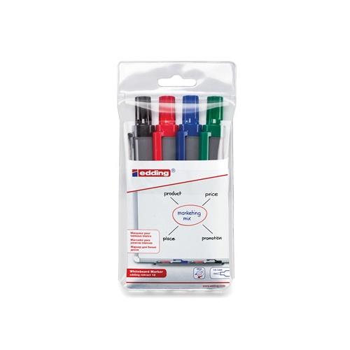 Photos - Other Sound & Hi-Fi Edding retract 12 marker 4 pc(s) Bullet tip Black Blue Green Red 4-12-4