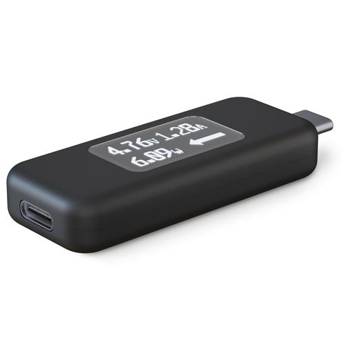 Plugable Technologies USB C Power Meter Tester for Monitoring USB-C Connections - Digital Multimeter for USB-C Cables Laptops Phones Chargers - Driverless