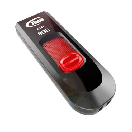 Team Group C141 USB flash drive 8 GB USB Type-A 2.0 Black Red