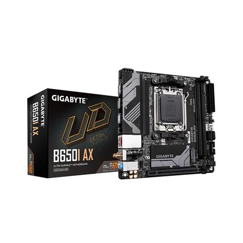 GIGABYTE B650I AX Motherboard - AMD Ryzen 9000 Series CPUs 5+2+1 Phases VRM up to 6400MHz DDR5 (OC) 1xPCIe 4.0 M.2 2.5GbE LAN WIFI 6E USB 3.2 Gen 2