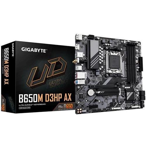 GIGABYTE B650M D3HP AX Motherboard - AMD Ryzen 9000 Series CPUs 5+2+2 Phases VRM up to 8000MHz DDR5 (OC) 2xPCIe 4.0 M.2 WIFI 6E 2.5GbE LAN USB 3.2 Gen 1