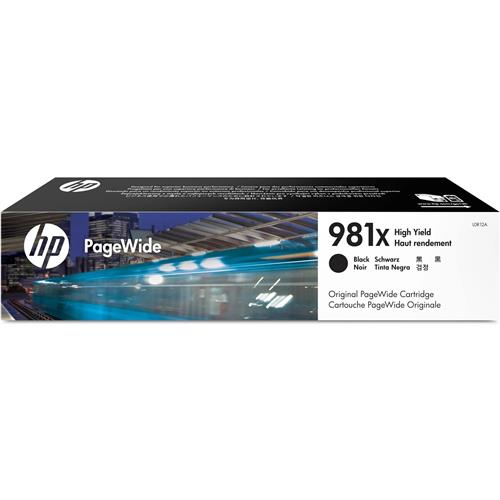 HP 981X High Yield Black Original PageWide Cartridge. Black ink type: Pigment-based ink Cartridge capacity: High (XL) Yield Colour ink volume: 194 ml Printing colours: Black Quantity per pack: 1 pc(s) Black ink page yield: 11000 pages