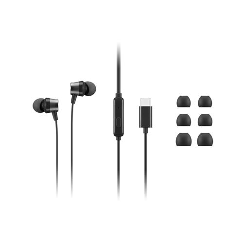 Lenovo 4XD1J77351 headphones/headset Wired In-ear Office/Call center USB Type-C Black
