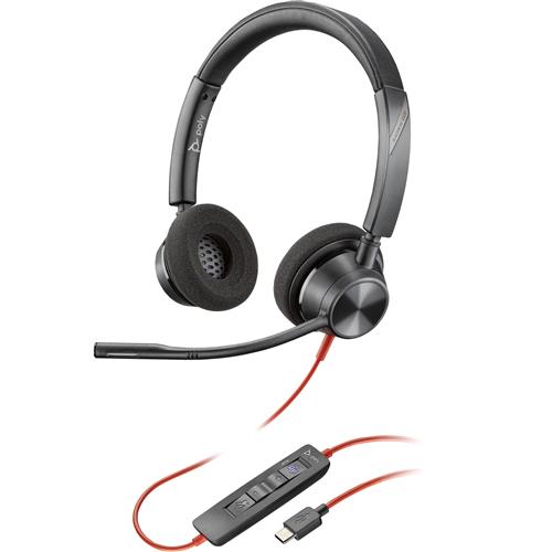 HP Poly Blackwire 3320 Stereo Microsoft Teams Certified USB-C Headset +USB-C/A Adapter