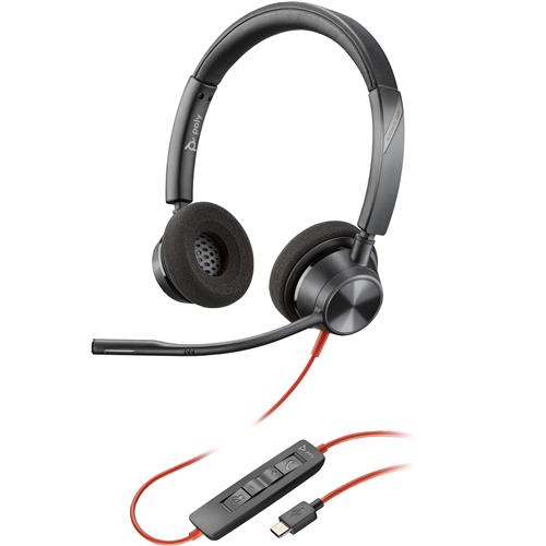 HP Poly Blackwire 3320 Stereo USB-C Headset +USB-C/A Adapter