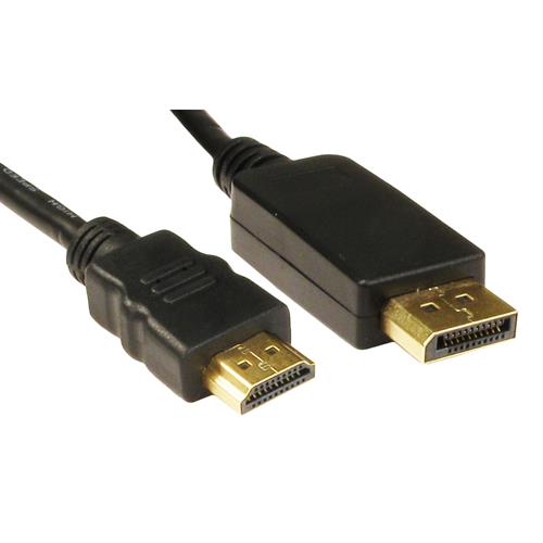 Cables Direct DisplayPort - HDMI 1m. Cable length: 1 m Connector 1: DisplayPort Connector 2: HDMI. Package type: Polybag. Quantity per pack: 1 pc(s)