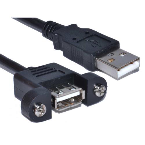 Cables Direct Panel Mount Shielded USB cable USB 2.0 5 m USB A 0.48 Gbit/s Black