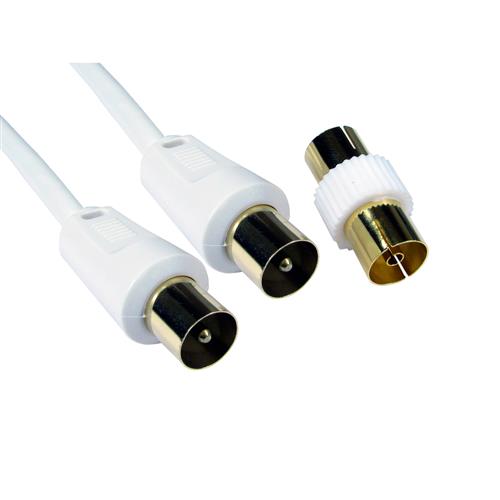 Cables Direct TV Coax 20m coaxial cable F White