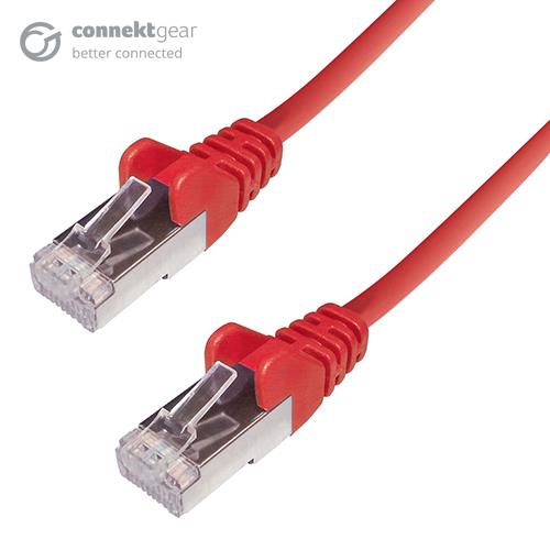connektgear 5m RJ45 CAT6a SSTP Stranded Flush Moulded LS0H Network Cable - 26AWG - Red