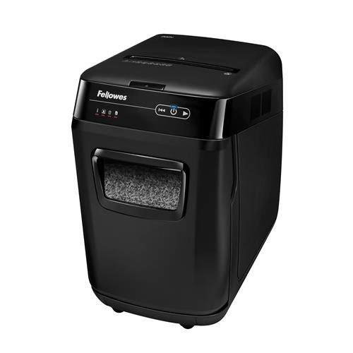 Fellowes Paper Shredder 200 Sheet Auto Feed Micro Cut Shredder AutoMax 200M Shredder with 32 Litre Bin Superior Security P5