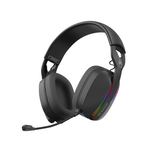 Marvo Scorpion HG9086W Gaming Headphones Tri-Mode Connection 2.4GHz Wireless BT 5.3 or Wired Sterio Sound RGB - PC Android MAC OS iOS PS4 PS5 and Switch Compatible 40mm Audio Drivers Omnidirectional Mic Wired & Wireless Head-band Black